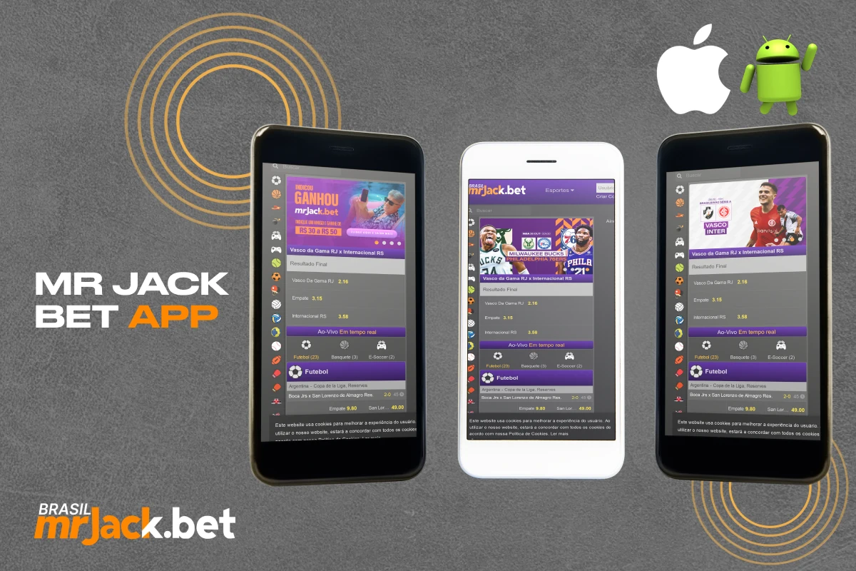 Qualquer pessoa do Brasil pode baixar gratuitamente o aplicativo Mr Jack Bet para Android e iOS